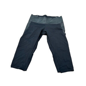 Aday Womens Pants Capri Leggings Mid‎ Rise Elastic Waist Workout Black Size S